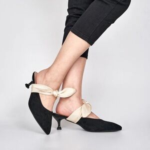 The Row Kitten heel mule with bow size 37